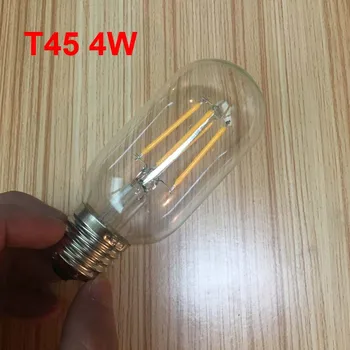 3Pack T45 LED Edison Filament de Bec 4W E27 AC220V Epocă Bec LED-uri de Înaltă iluminare Alb Cald Înlocuire Bec Incandescent de 40W