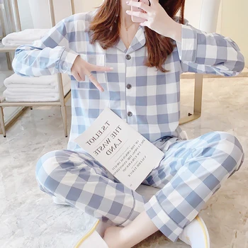 FallSweet Pijama pentru Femei Set Guler de Turn-down Doamnelor Pijamale Pijama cu Maneca Lunga