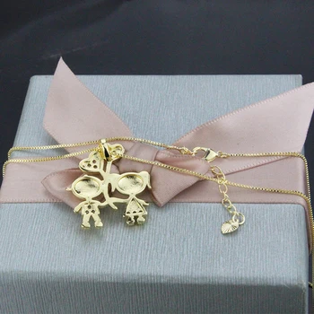 SUNSLL Nou aur cupru pandantiv zircon cubic băiat și fată colier pentru copii/femei partid de moda bijuterii mama de ziua de nastere cadouri