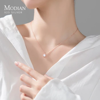 Modian de Nunta de Moda Spumante AAA Zircon Clasic Argint 925 Geometrice Pandantiv Colier pentru Femei Bijuterii Fine Bijoux