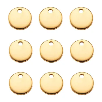 100buc 304 din Oțel Inoxidabil de Aur Ștampilarea Gol Tag Pandantive Rotunde Plate/Fulg de nea Inima pentru colier bijuterii DIY face