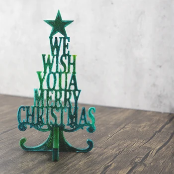 Crăciun Serie de Silicon Mucegai Scrisoare DIY cristal epoxidice mucegai pom de Crăciun Scrisoare Decor ornamente de crăciun rășină siliconică 2020