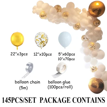 145pcs Copil de Dus 4D Ghirlanda baloane Latex, Baloane Arcada Fericit Ziua de nastere Partid Decor Copii Adulți Nunta Balon Lanț