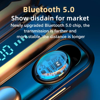 TWS Bluetooth 5.0 Căști 2200mAh Încărcare Cutie Wireless Căști 9D Stereo Sport rezistent la apa Căști setul cu Cască Cu Microfon