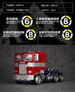 AOYI Transformare Jucării G1 H6003-6 Motor Super Star Inima cu Cap Plat Coloana Negru Apple Comandantul Deformare Optimus Model