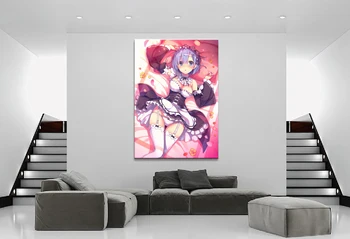 Home Decor Panza 1 Bucata Drăguț Anime Sexy Re Viața într-o Lume Diferită de Zero Rem Postere si Printuri Pictura Decor Acasă