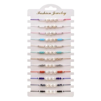 12pcs/Seturi de Perle de Cristal Margele Farmecul Bratari & Brățări pentru Femei Reglabil Frânghie Brățară Bijuterii Copii Cadou de Ziua de nastere