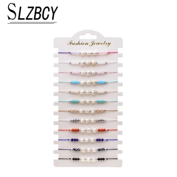 12pcs/Seturi de Perle de Cristal Margele Farmecul Bratari & Brățări pentru Femei Reglabil Frânghie Brățară Bijuterii Copii Cadou de Ziua de nastere