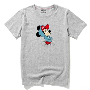 Disney Vara Barbati tricou Mickey Desene animate de Imprimare O-Gât Pulover Harajuku Streetwear Maneci Scurte Tee Topuri Casual, Haine Largi