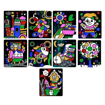 9pcs Colorate, Sclipici, Hârtie Autocolante de Arta Pictura Jucării Copil Desen Jucarii Pentru Copii DIY Meșteșug Card Grădiniță Jucărie de Învățământ