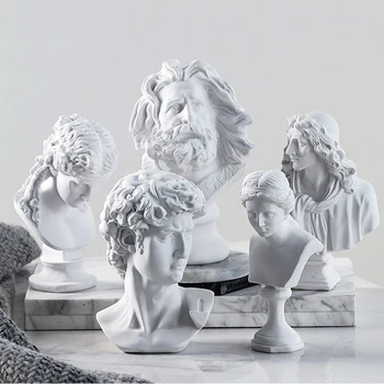 Nordic David Cap Portrete Mitologia Greacă Figurina Mini Ipsos Bust De Statuie De Gips Desen Practică Meserii Faimoasa Sculptură