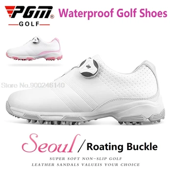 Pgm Femei Impermeabil Anti-Alunecare Pantofi de Golf Doamnelor Fată Butoane Cataramă Pantofi de Sport Ușor Respirabil Golf Adidasi