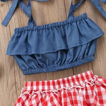 Moda Casual Copii Baby Girl Haine Set Topuri +pantaloni Scurți Pantaloni+Bandă de Costume de baie Beach Vara 3PCS Haine de Vara