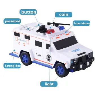 Mașina blindată a Băncii Parola pusculita cu Muzica si Lumina de Bani Electronici Banca Mașină de Jucărie Cadouri de Ziua de nastere pentru Copii