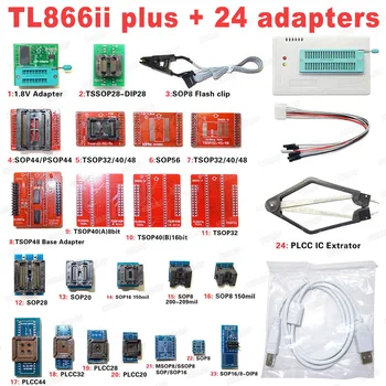 Original XGECU V9.00 cele mai Noi TL866II Plus +24 Adaptoare,cea mai bună calitate MiniPro DIY Kit TL866A TL866CS Suport 10000+ ICs bios