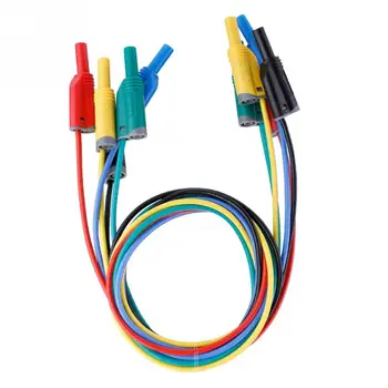 5pcs P1050-1mare Calitate 4mm Banana Plug Siguranță Silicon Moale de Sârmă Stiva de Testare Conduce 14AWG pentru Multimetru 1M Lungime Cabluri de Alimentare