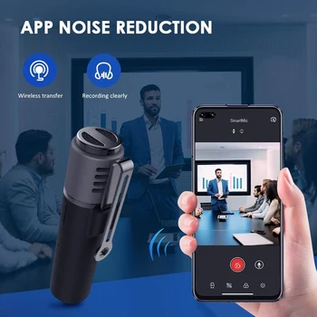 Microfon Lavaliera Wireless, Bluetooth Rever Clip-on Mic,Vlogger Curs - de Reducere a Zgomotului/Transcriere Auto/Auto Sync