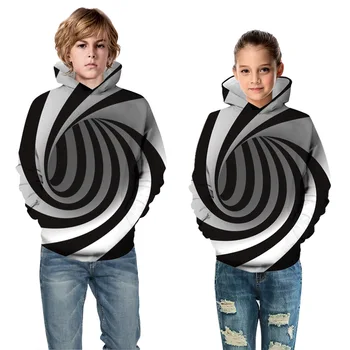 Copii 3D vision vortex hanorac baieti si fete de moda de primăvară maneca lunga casual sport hoodie teen tendință de street wear