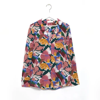 Florența Florale Tricou Femei De Vara De Toamna Cu Maneci Lungi Buton-Up Chic Elegant Tunica Topuri Imprimate Vintage Bluza Vrac 2020