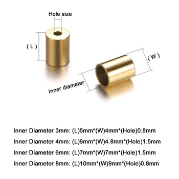 100buc/lot 4mm 6mm 8mm din Otel Inoxidabil Cablu Margele Ciucure Capace Pentru a Face Bijuterii Accesorii Tub Coarda Conducta de Conectori Concluziile