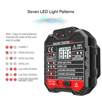 Tester de tensiune Non-Contact cu Lanterna LED-uri + Priză cu ÎMPĂMÂNTARE Tester Priza Tester (Tensiune Teser + Priza Tester)