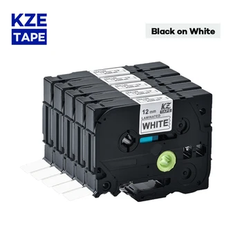 5pcs Neagră pe etichetă Albă cu bandă Tze-231 eticheta panglică bandă tze Compatibil pentru P-touch imprimantă de etichete Tze-231 Tze231 tze 231 tze231