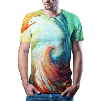 2020 gündelik 3D baskı nitelikli T-shirt, șık T-shirt, renkli bucurești, Harajuku jartiyer T-shirt, rahat T-shirt