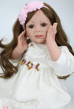 60cm Dimensiuni Mari Renăscut Copilul Păpușă Jucărie Realiste silicon Vinil Printesa fetita Pânză Organism Viu Bebes renăscut Cadou de Ziua de nastere