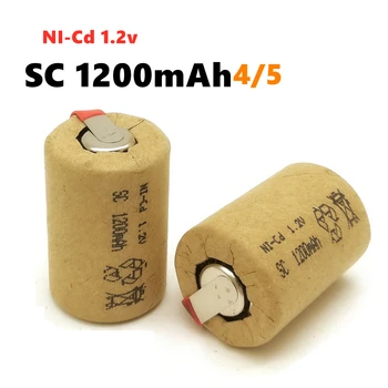 De înaltă calitate baterie reîncărcabilă 4/5 SC Ni-Cd baterie 1.2 v cu tab 1200 mAh Potrivit pentru burghiu electric lumini cu LED-uri