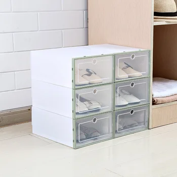 6Pcs/Set din material Plastic Transparent se Ingroase Cutie de Pantofi de Stocare de Tip Sertar Pantofi Cutie de Depozitare Organizator Cabinet Clapetă Cutia de Pantofi