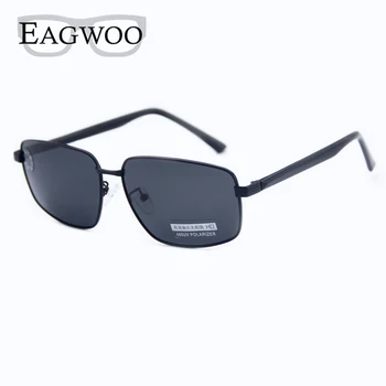 Eagwoo Polarizat ochelari de Soare Barbati in aer Liber Pătrat Ochelari de Soare Anti-UV, Anti Orbire De Sol Masculino de Moda de Argint Lentile de 62mm