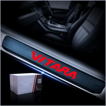 Pentru Suzuki Vitara 4D Fibra de Carbon de Vinil Autocolant Auto Pragului de Ușă Pedala de bun venit Autocolante Decorare Usa Praguri Accesorii Auto 4buc