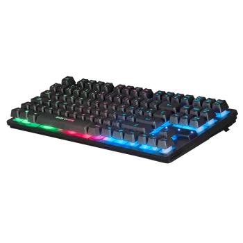 Marte Jocuri MCPTKL, Pachet de Jocuri de noroc tastatura RGB H-Mech TKL, Antighosting, lumină mouse, Senzor optic de 3200 DPI, Layout ES/FR/PTl