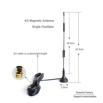 Mare Câștig Wifi Antena GSM LTE Singur Oscilator Magnetic 4G Antena RG174 cablu de 3 m alimentator SMA tată pin conector 1BUC