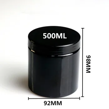 20buc 500ml gol negru din plastic rotund display oală cosmetice crema borcan balsam container container de proba de ambalare