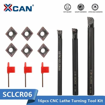 XCAN Strung Titularul de Cotitură Instrument Plictisitor Bar S07K-SCLCR06 S10K-SCLCR06 S12M-SCLCR06 cu 10buc CCMT0602 Carbură de a Introduce Strung Cutter