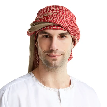 Arabă Arabia Dubai Musulman Pălărie Islamic Tipărite Carouri Rugăciune Turban Lână de Bumbac Musulman Eșarfă Tradițională 140*140 CM Capace