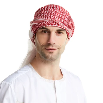 Arabă Arabia Dubai Musulman Pălărie Islamic Tipărite Carouri Rugăciune Turban Lână de Bumbac Musulman Eșarfă Tradițională 140*140 CM Capace
