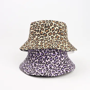 Noua Moda Leopard de Imprimare Găleată Pălărie Pescar Pălărie Hip Hop Călătorie în aer liber Pălărie de Soare Capac Pălării pentru Bărbați Femei