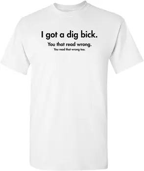 Bumbac Amuzant Tricou am Un Dig Bick Grafic T-shirt Pentru Bărbați Noutate Designer de Streetwear Baieti Topuri Tricouri