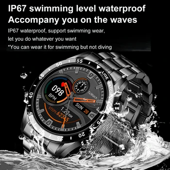 LIGE 2020 Nou Mens Activitate Smart Watch Full touch screen Bluetooth apel bandă de Oțel smartwatch pentru Android, IOS, Telefon rezistent la apa