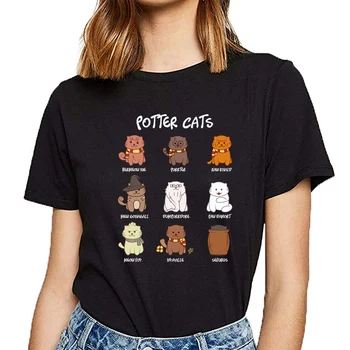 VIP HJN Topuri Tricou Femei Potter Pisici Pisica Iubitor de benzi Desenate Inscripții Personalizate Femei Tricou
