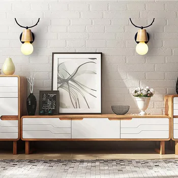 Personalitate creatoare corn de cerb macaron lumina de perete Nordic minimalist living, dormitor, noptiera interioară led tranșee de perete iluminat