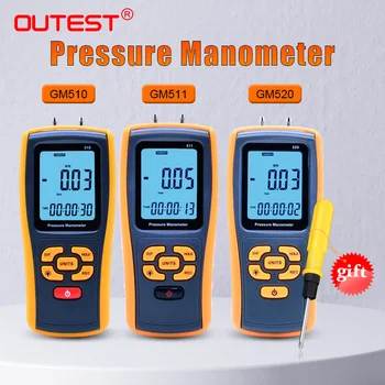 De înaltă precizie Manometru Digital Micro-Manometru de Presiune Diferențială Metru Aer Manometru GM510/GM511/GM520