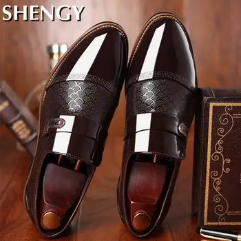 2020 Barbati Pantofi de Brand de Lux Mare, Neagră Formale Pantofi Mocasini Pantofi pentru Bărbați Genuiner din Piele Relief de Afaceri Clasic Încălțăminte