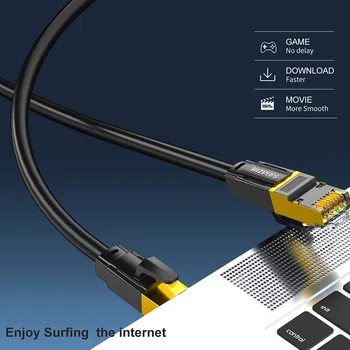 SAMZHE Cat8 SFTP Cablu Ethernet Patch Pisica 8 UTP Cablu Lan 10Gbps, 25Gbps, 40Gbps pentru RJ45 Calculator,crearea de Rețele
