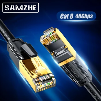 SAMZHE Cat8 SFTP Cablu Ethernet Patch Pisica 8 UTP Cablu Lan 10Gbps, 25Gbps, 40Gbps pentru RJ45 Calculator,crearea de Rețele
