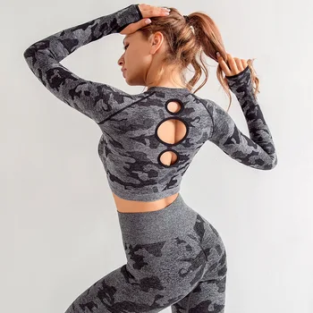 Noi Femeile Strâns De Funcționare Yoga Tubulare Fără Sudură Mâneci Lungi Tricou Antrenament Top Vrac Yoga Topuri Sală De Sport T-Shirt Degetul Mare Gaura