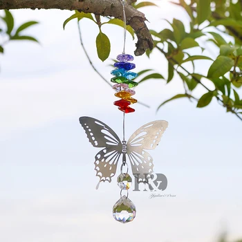H&D 2 buc Manual Butterfly Crystal Prism Curcubeu Filtru cu mai Multe Culori Margele Agățat Suncatcher Ornament