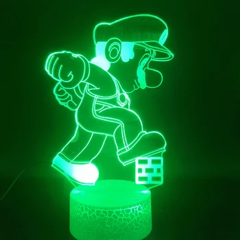 Joc de desene animate Mario Pășit pe Caramida 3D Lampă Multi-color cu Telecomanda Senzor Tactil Mai bun Cadou pentru Copil Led Noapte Lumina Lămpii